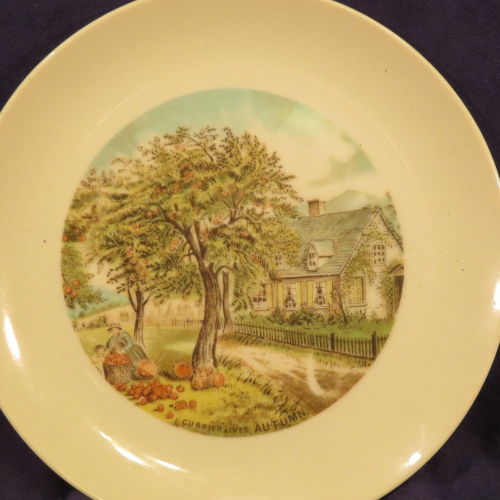 Currier & Ives Autumn Collectible Plate 7.5" Dia. (167C)